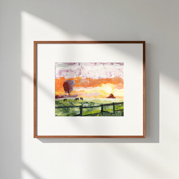 Horses in field art Print - FIELD OF DREAMS - 8x10 11x14 Animal Wall Art