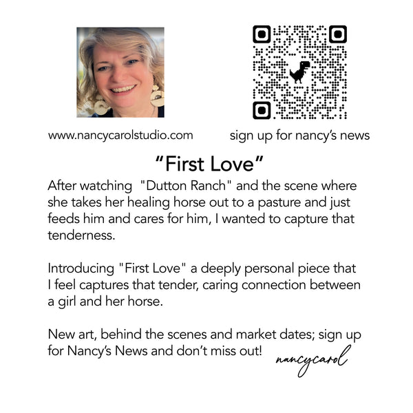 Horse and a Woman in Barn Print - FIRST LOVE - 8x10 11x14 Animal Wall Art