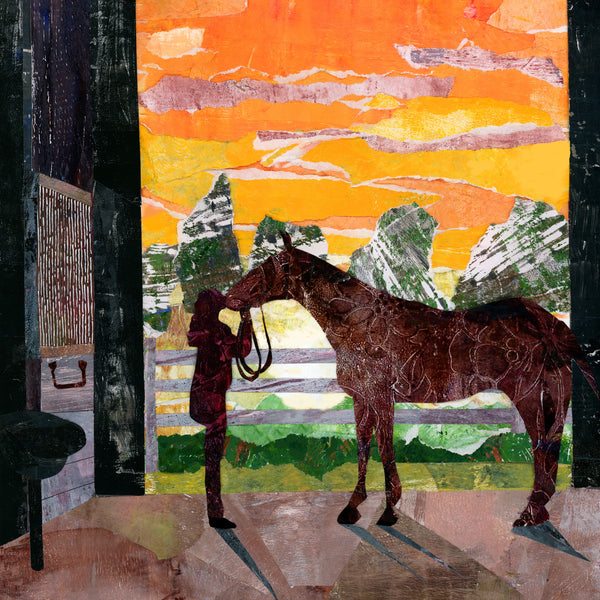 Wooden Cradle Art Panel - FIRST LOVE - The bond between a girl and her horse