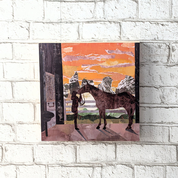 Wooden Cradle Art Panel - 12x12" FIRST LOVE- The bond between a girl and her horse