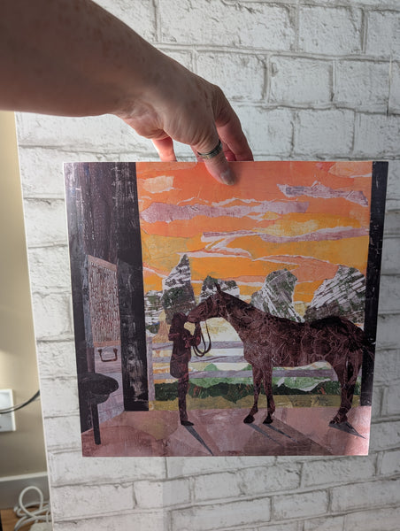 Wooden Cradle Art Panel - 12x12" FIRST LOVE- The bond between a girl and her horse