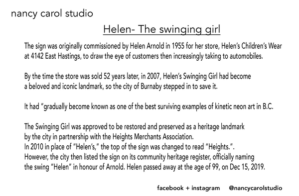 Helen (The Swinging Girl) - Burnaby Heights Print